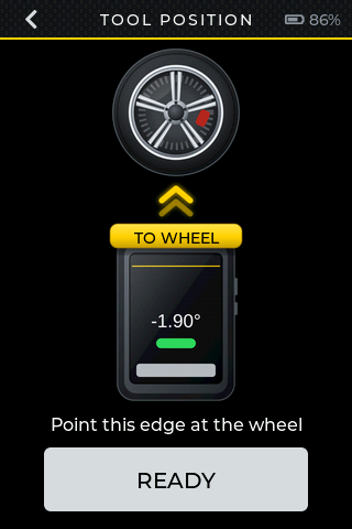 Tool position screen: point this edge at the wheel